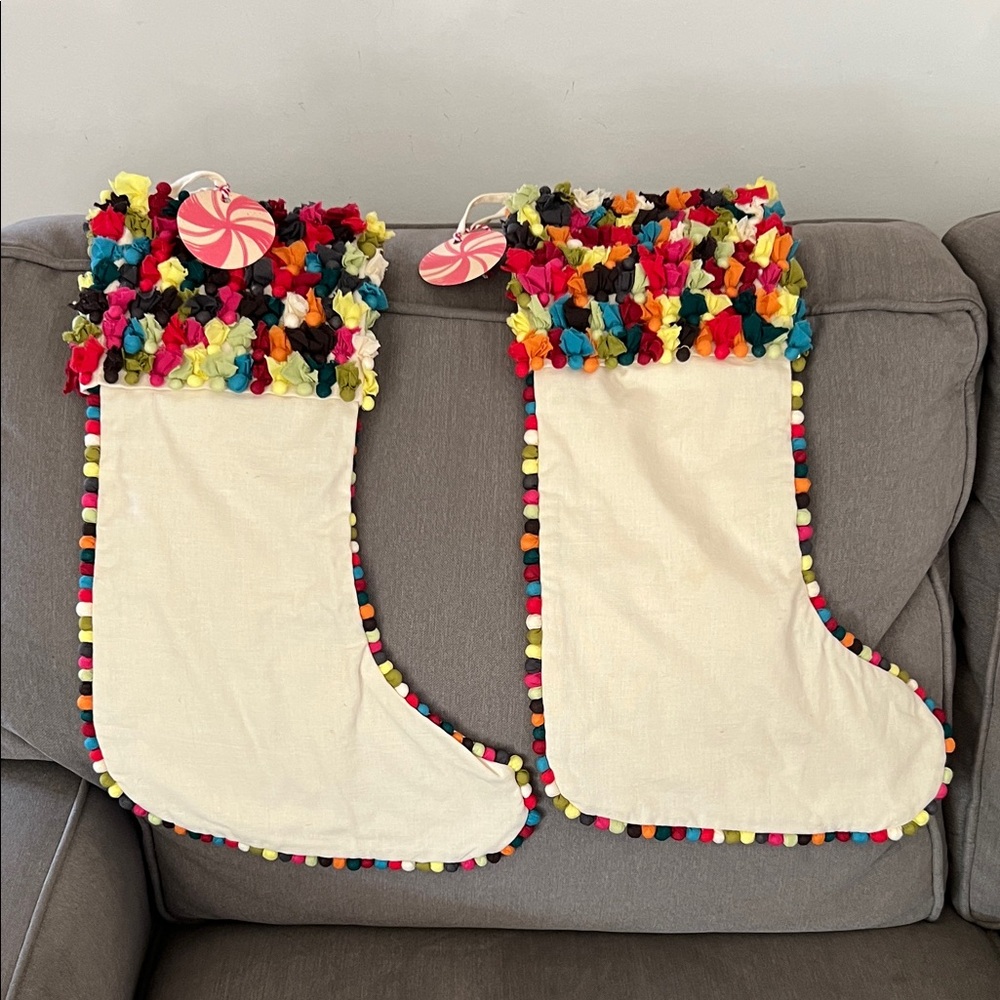 Crate&Barrel Multicolor Holiday Stockings